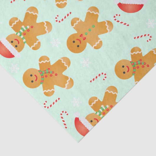 Gingerbrood Mannen Patroon Tissuepapier (Detail)