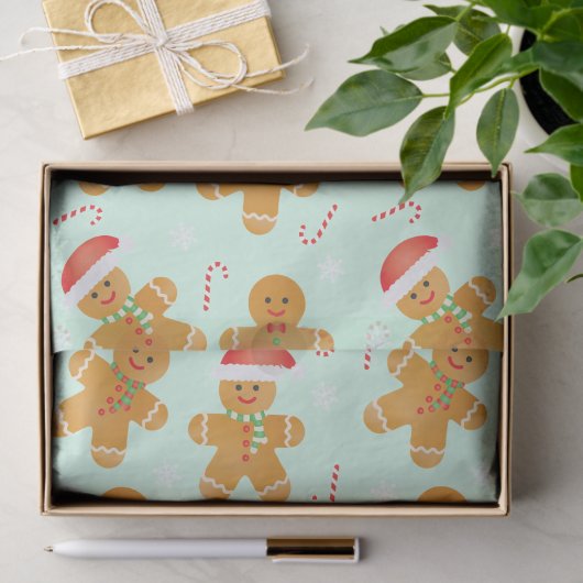 Gingerbrood Mannen Patroon Tissuepapier (Geschenk)
