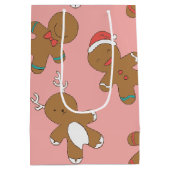 Gingerbrood Mannen Roze Medium Gift Bag Cadeauzakje (Achterkant)