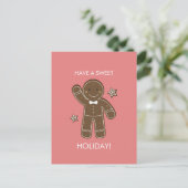 Gingerbrood Mannen Sweet Holiday Briefkaart (Staand voorkant)