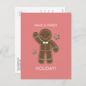 Gingerbrood Mannen Sweet Holiday Briefkaart (Voorkant / Achterkant)