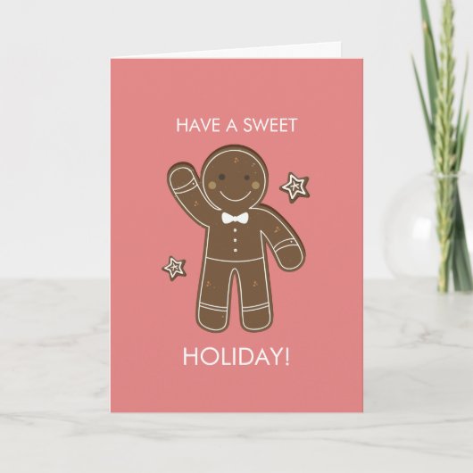 Gingerbrood Mannen Sweet Holiday Greeting Kaart (Voorkant)