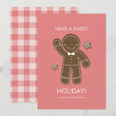 Gingerbrood Mannen Sweet Holiday Kaart (Voorkant / Achterkant)