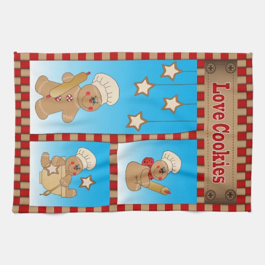 Gingerbrood Manuscakkers houden van koekjes Theedoek (Horizontaal)