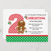 Gingerbrood Meisje 2e verjaardag Kaart (Voorkant / Achterkant)