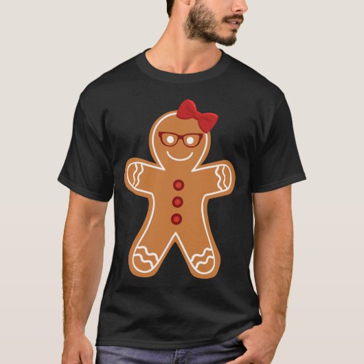 Gingerbrood Meisje kerst Koekkerkoekje Schudleraar T-shirt (Voorkant)
