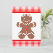 Gingerbrood meisje Red Gingham Bedankkaart (Staand voorkant)