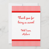 Gingerbrood meisje Red Gingham Bedankkaart (Achterkant)