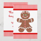 Gingerbrood meisje Red Gingham Bedankkaart (Voorkant / Achterkant)