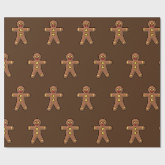 Gingerbrood Men Cookie Pattern Cadeaupapier (Vlak)