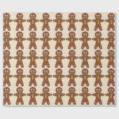 Gingerbrood Men Cookies Cadeaupapier (Vlak)