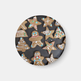 Gingerbrood Men Cookies Round Magnet