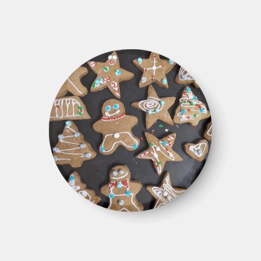 Gingerbrood Men Cookies Round Magnet (Voorkant)