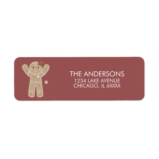 Gingerbrood Men Holiday Adres Etiket (Voorkant)