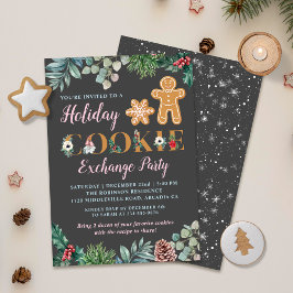 Gingerbrood Men Holiday Cookie Exchange Party Kaart