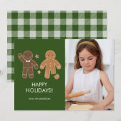 Gingerbrood Men Holiday Fotokaart Feestdagenkaart (Voorkant / Achterkant)