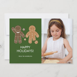 Gingerbrood Men Holiday Fotokaart Feestdagenkaart