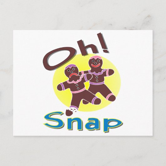 Gingerbrood Men Oh Snap Briefkaart (Voorkant)