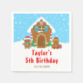 Gingerbrood met de dag van de geboorte: blauw en r servet (Voorkant)