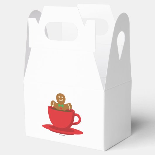 Gingerbrood met een warme chocolade-rood bekertje bedankdoosjes (Geopend)