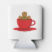 Gingerbrood met een warme chocolade-rood bekertje blikjeskoeler (Achterkant)