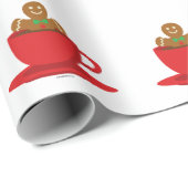 Gingerbrood met een warme chocolade-rood bekertje cadeaupapier (Rol Hoek)