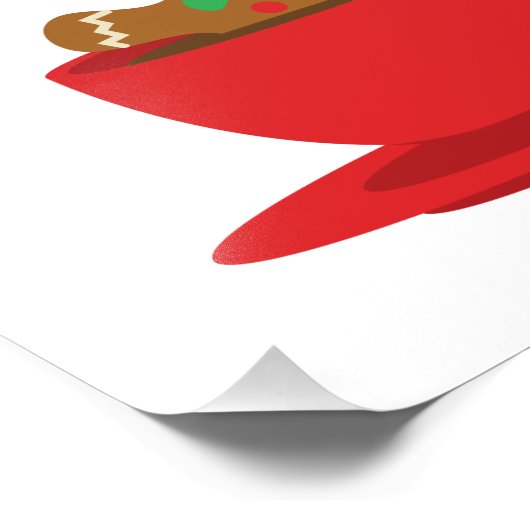 Gingerbrood met een warme chocolade-rood bekertje foto afdruk (Hoek)