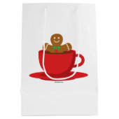 Gingerbrood met een warme chocolade-rood bekertje medium cadeauzakje (Achterkant)