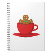 Gingerbrood met een warme chocolade-rood bekertje notitieboek (Voorkant)