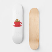 Gingerbrood met een warme chocolade-rood bekertje persoonlijk skateboard (Voorkant)