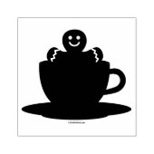 Gingerbrood met een warme chocolade-rood bekertje rubberstempel (Afrduk)