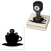 Gingerbrood met een warme chocolade-rood bekertje rubberstempel (Gestempeld)