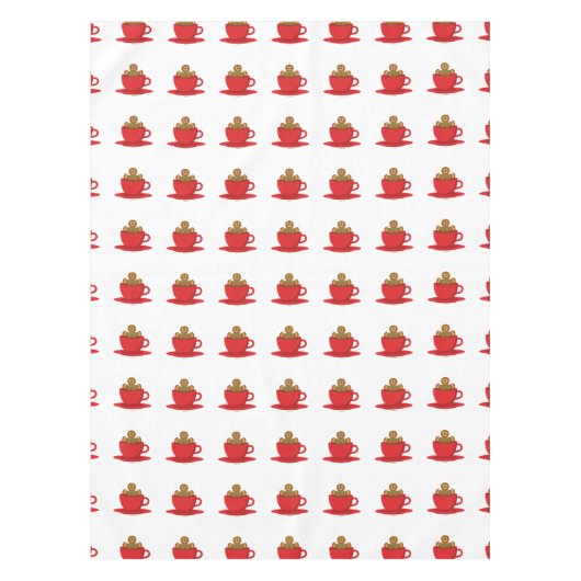 Gingerbrood met een warme chocolade-rood bekertje tafelkleed (Voorkant)