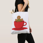 Gingerbrood met een warme chocolade-rood bekertje tote bag (Dichtbij)