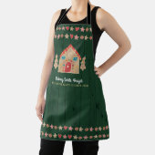 Gingerbrood met groene Rustic Holiday Typografie Schort (Insitu)