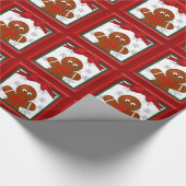 Gingerbrood met kerst met glanzende wrapping cadeaupapier (Hoek)