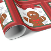 Gingerbrood met kerst met glanzende wrapping cadeaupapier (Rol Hoek)