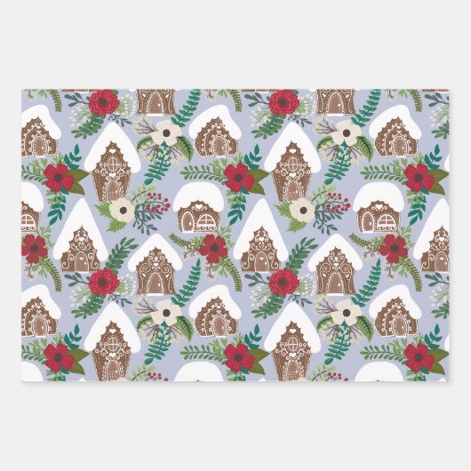 Gingerbrood met kerstflessen inpakpapier vel (Voorkant 3)