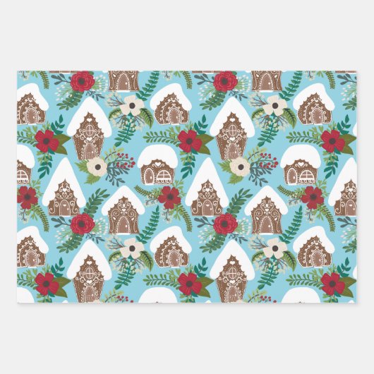 Gingerbrood met kerstflessen inpakpapier vel (Voorkant 2)