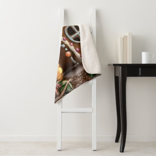 Gingerbrood met kerstmis sherpa deken (In situ)