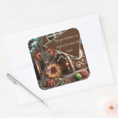 Gingerbrood met kerstmis vierkante sticker (Envelop)
