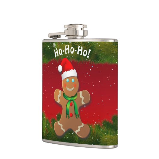 Gingerbrood met rood kerstPet Heupfles (Links)