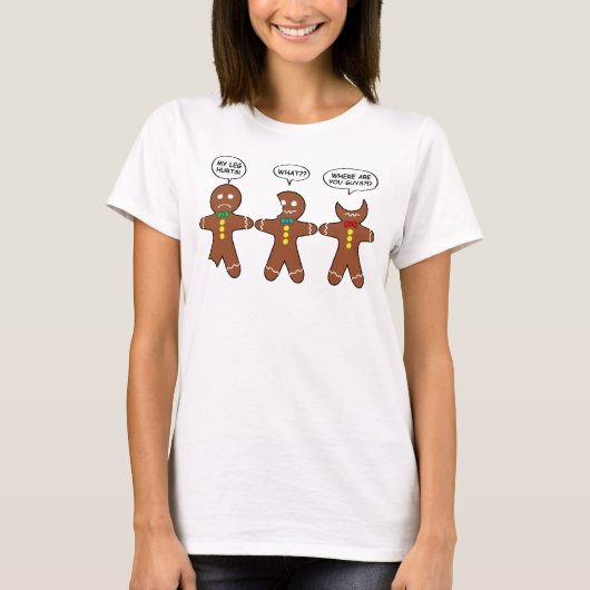 Gingerbrood Mijn been Hurts Funny T-shirt (Voorkant)