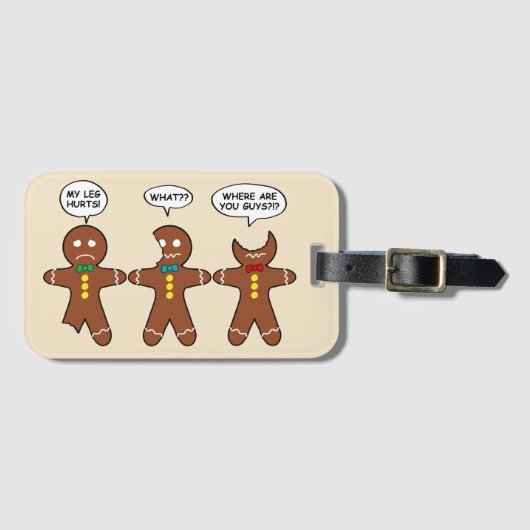 Gingerbrood Mijn been Hurts Humor Bagagelabel (Voorkant (horizontaal))