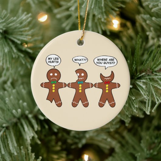 Gingerbrood Mijn been Hurts Humor Keramisch Ornament (Boom)