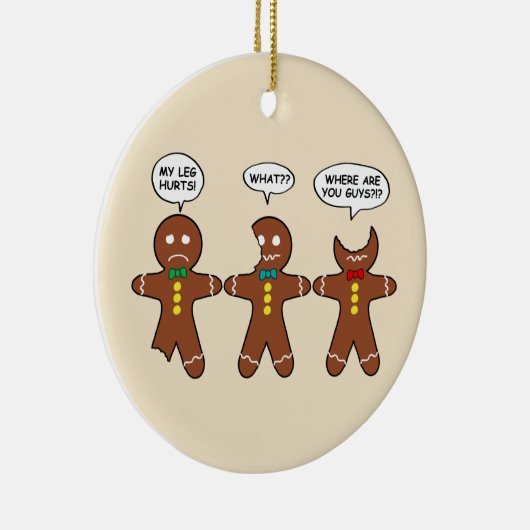 Gingerbrood Mijn been Hurts Humor Keramisch Ornament (Rechts)