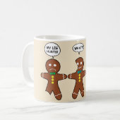 Gingerbrood Mijn been Hurts Humor Koffiemok (Voorkant links)
