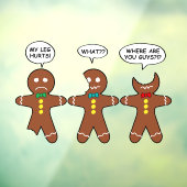 Gingerbrood Mijn been Hurts Humor Raamsticker (Vel 3)