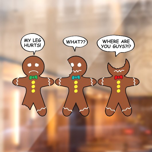 Gingerbrood Mijn been Hurts Humor Raamsticker (Vel 2)