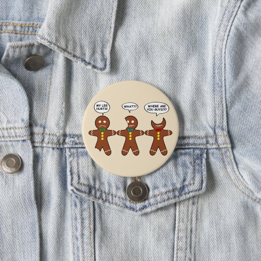 Gingerbrood Mijn been Hurts Humor Ronde Button 7,6 Cm (In situ)